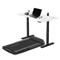 V-FOLD Treadmill with ErgoDesk Automatic Standing Desk 1500mm in White