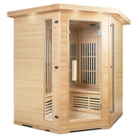ReGen8 Quadro Corner - 4 Person Infrared Sauna (Natural)