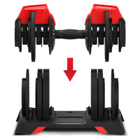 Cortex Revolock V2 48kg Adjustable Dumbbell + Barbell + Kettlebell All-in-One Set (24kg Pair) with Stand