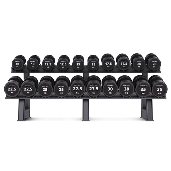 Cortex 430kg Pro Dumbbell Set with Stand 10-35kg (10 Pairs)