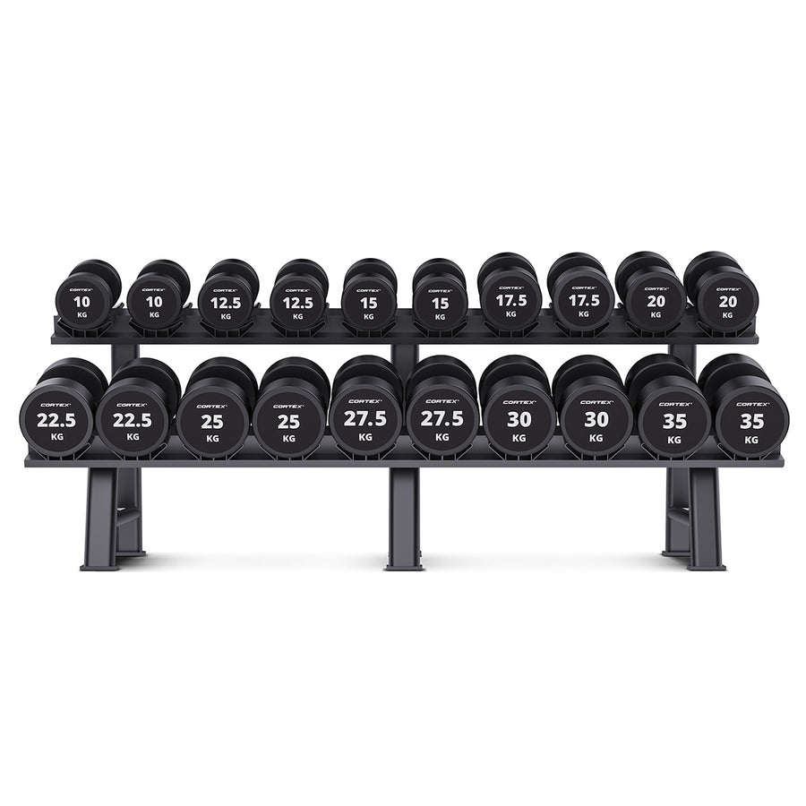 Cortex 430kg Pro Dumbbell Set with Stand 10-35kg (10 Pairs)