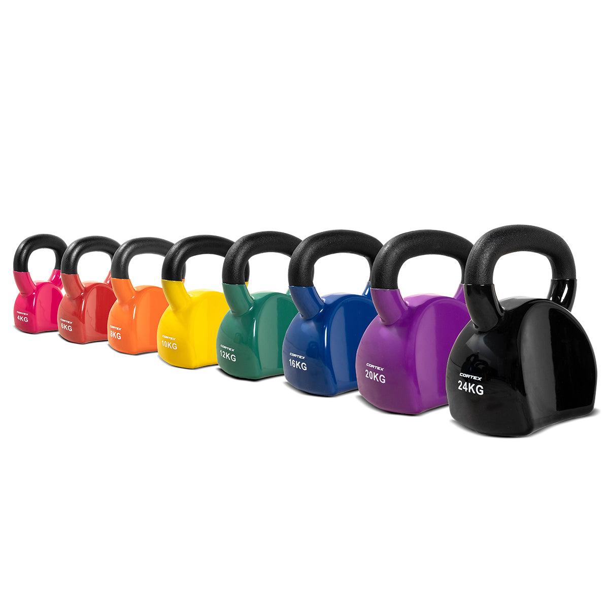 Cortex BodyCurve Vinyl Coated Kettlebell Set 4kg to 24kg