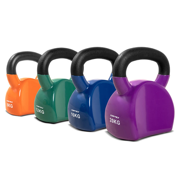 Cortex BodyCurve Vinyl Coated Kettlebell Set 8kg to 20kg
