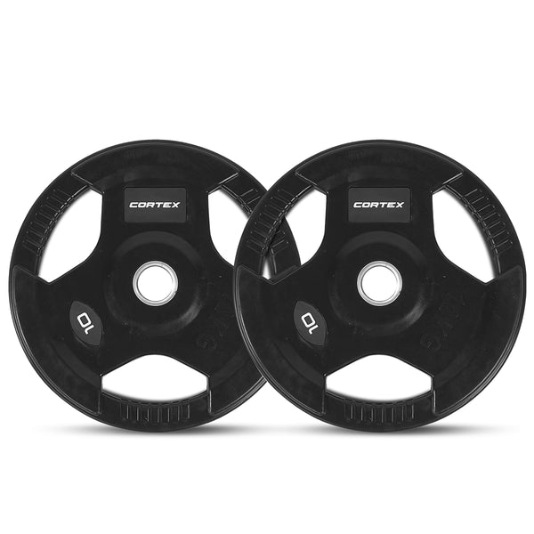CORTEX 10kg Tri-Grip V2 50mm Olympic Plates (Pair)