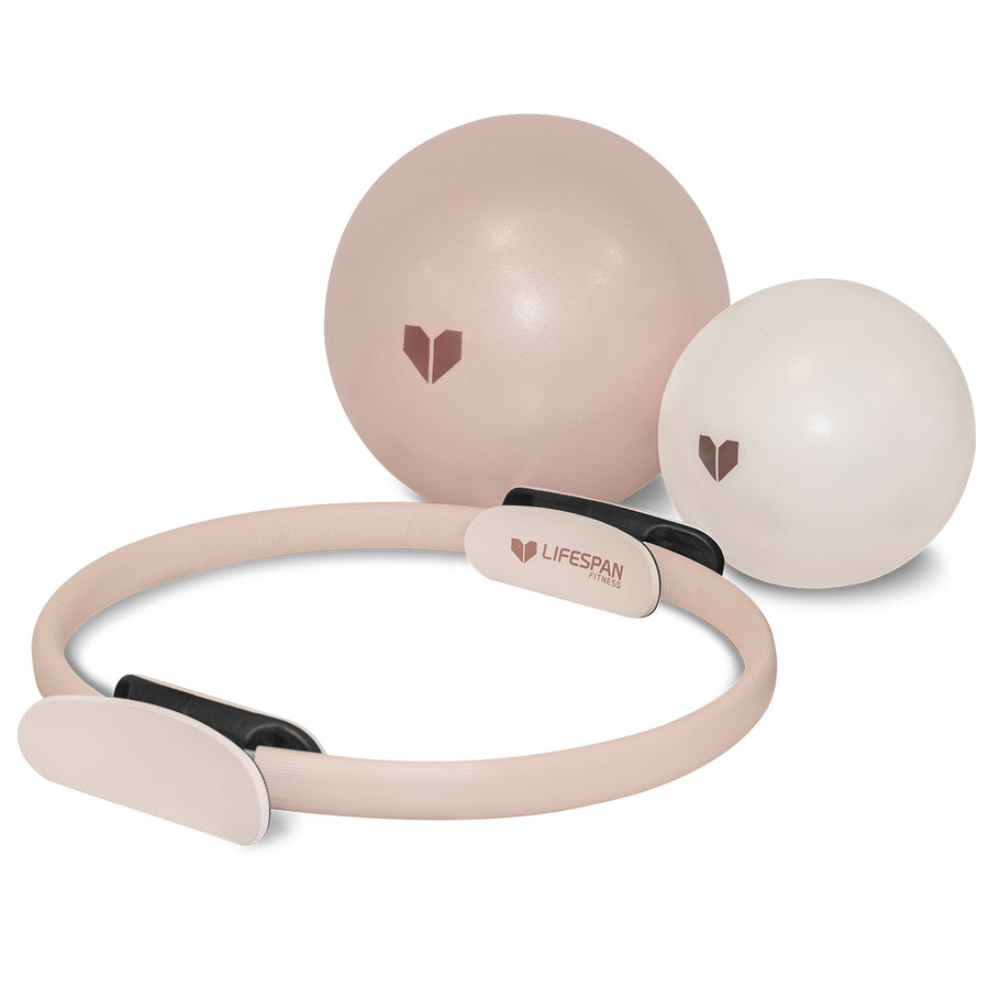 38cm Pilates Ring + 15cm Small & 22cm Medium Pilates Ball (Seashell)