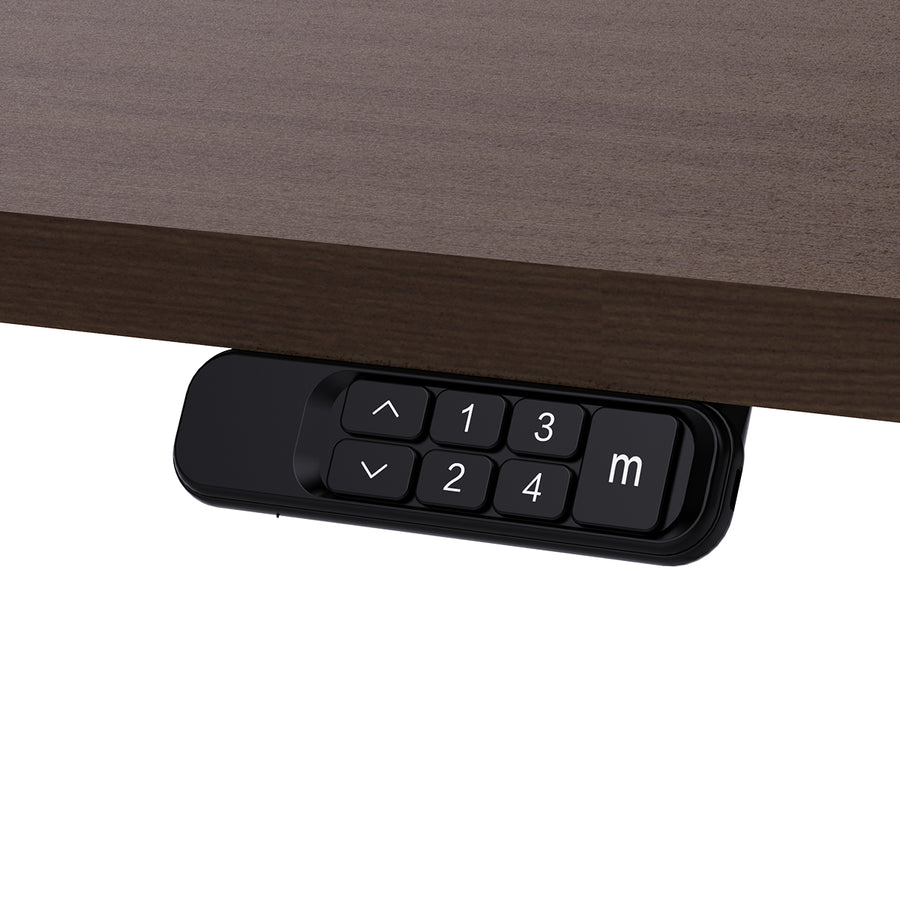 ErgoDesk Dual Motor Electric Standing Desk 160cm (Walnut/Black)