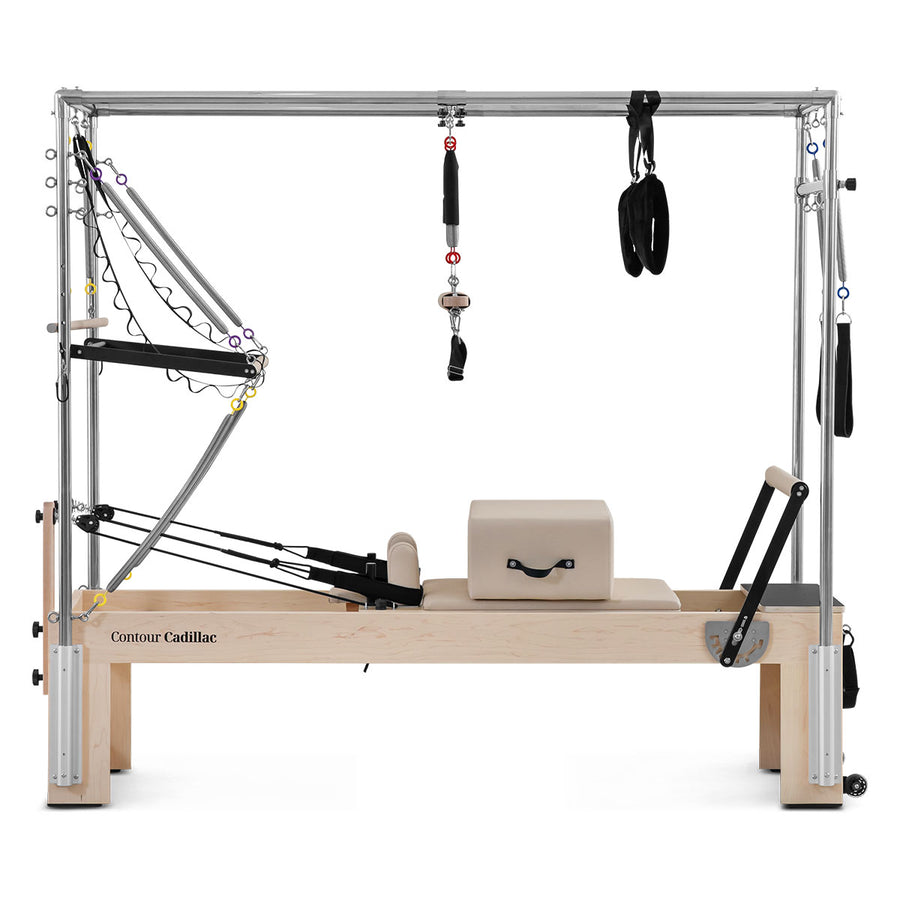 Contour Cadillac Pilates Reformer Machine with Full Trapeze Table (Beige)