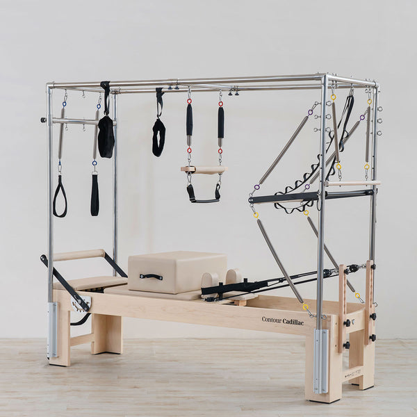Contour Cadillac Pilates Reformer Machine with Full Trapeze Table (Beige)