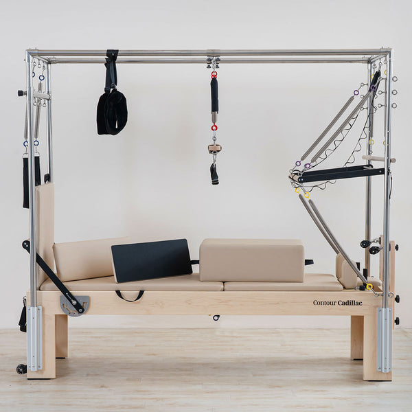 Contour Cadillac Pilates Reformer Machine with Full Trapeze Table (Beige)