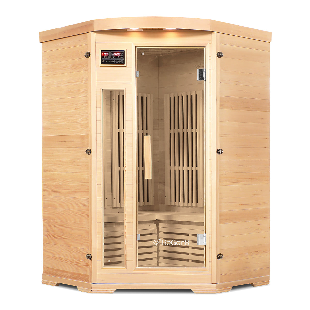 ReGen8 Duo Corner - 2 Person Infrared Sauna (Natural)