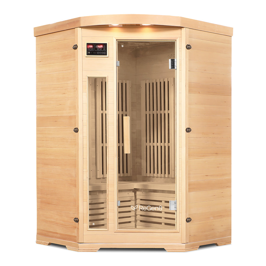 ReGen8 Duo Corner - 2 Person Infrared Sauna (Natural)
