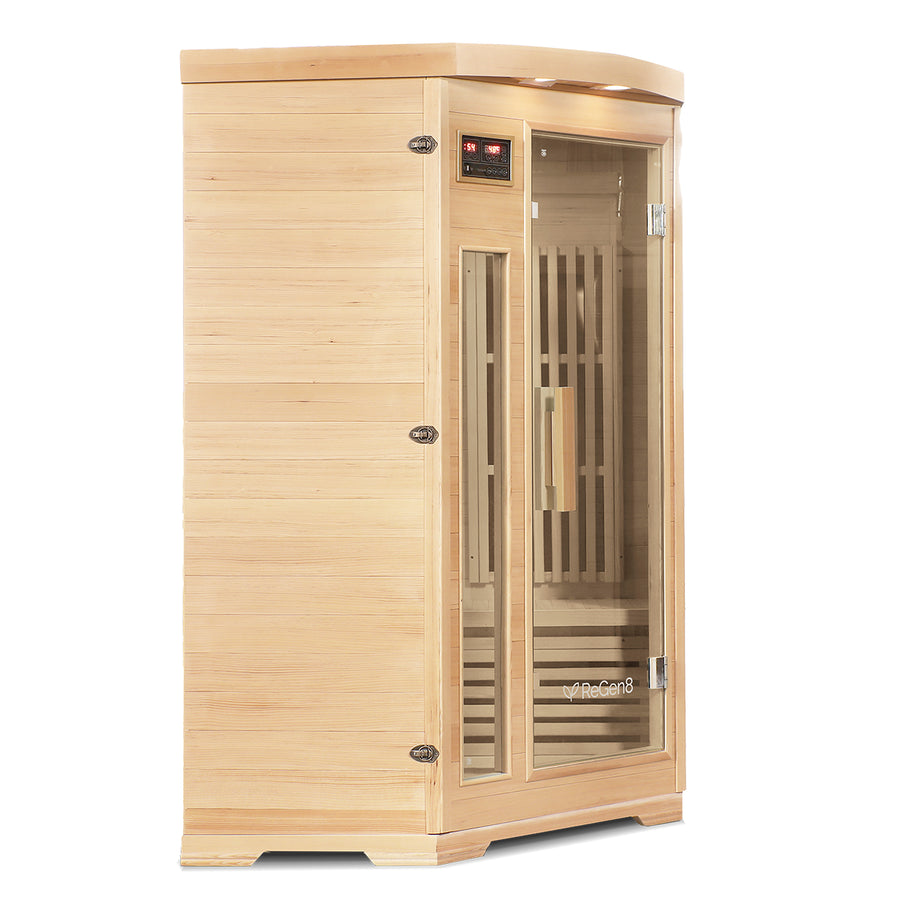 ReGen8 Duo Corner - 2 Person Infrared Sauna (Natural)