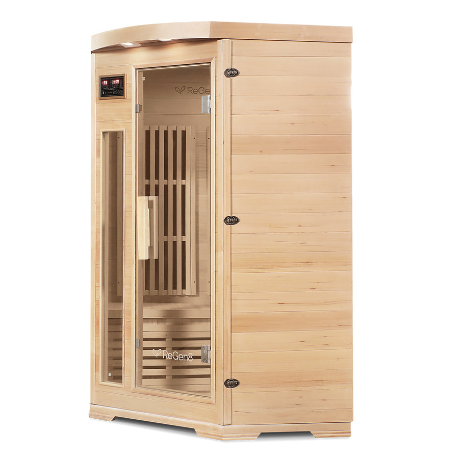 ReGen8 Duo Corner - 2 Person Infrared Sauna (Natural)
