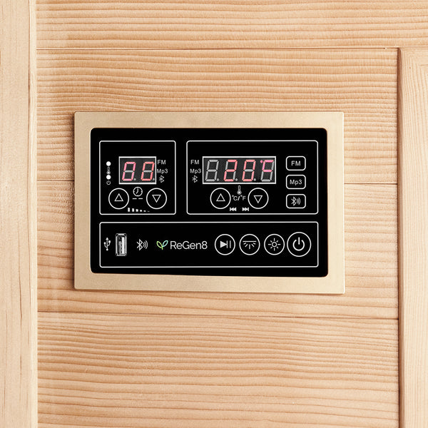 ReGen8 Duo Corner - 2 Person Infrared Sauna (Natural)