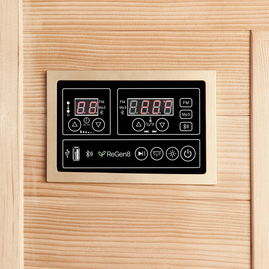 ReGen8 Duo Corner - 2 Person Infrared Sauna (Natural)