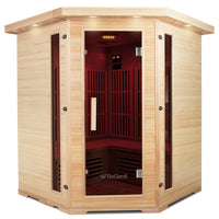 ReGen8 Quadro Corner - 4 Person Infrared Sauna (Natural)