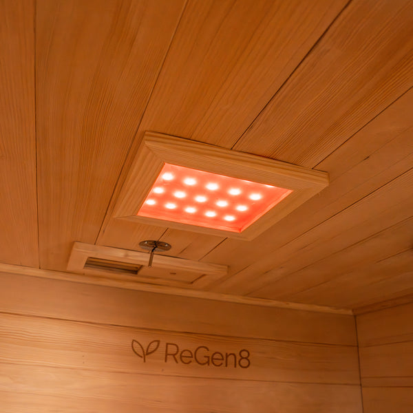 ReGen8 Quadro Corner - 4 Person Infrared Sauna (Natural)