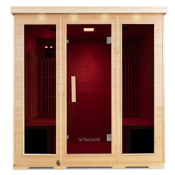 ReGen8 Quadro Indoor - 4 Person Infrared Sauna (Natural)