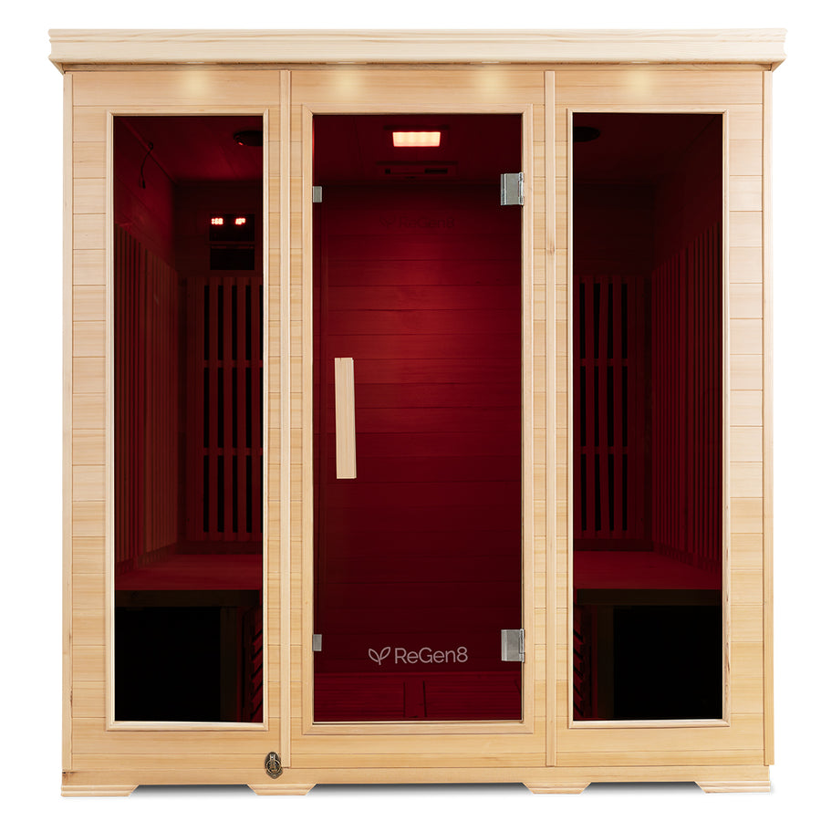 ReGen8 Quadro Indoor - 4 Person Infrared Sauna (Natural)