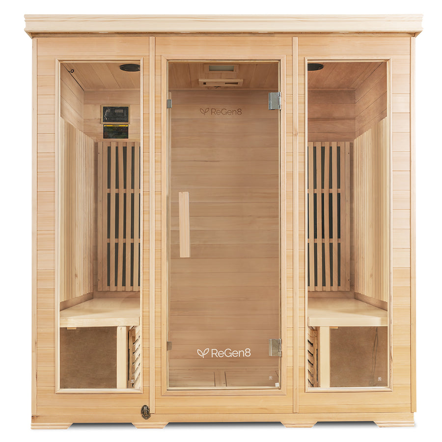 ReGen8 Quadro Indoor - 4 Person Infrared Sauna (Natural)