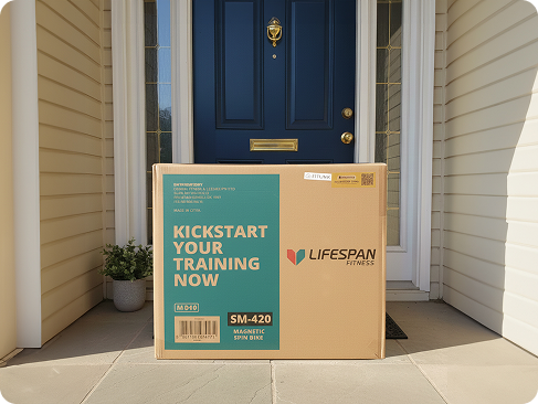 Delivered Lifespan Fitness SM-420 Magnetic Spin Bike at the doorstep