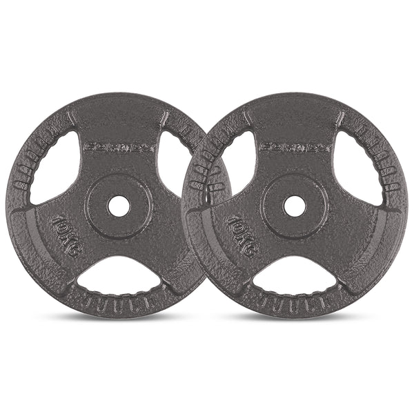 CORTEX 10kg Tri-Grip Standard Plates Fits 25mm Bars (Pair)