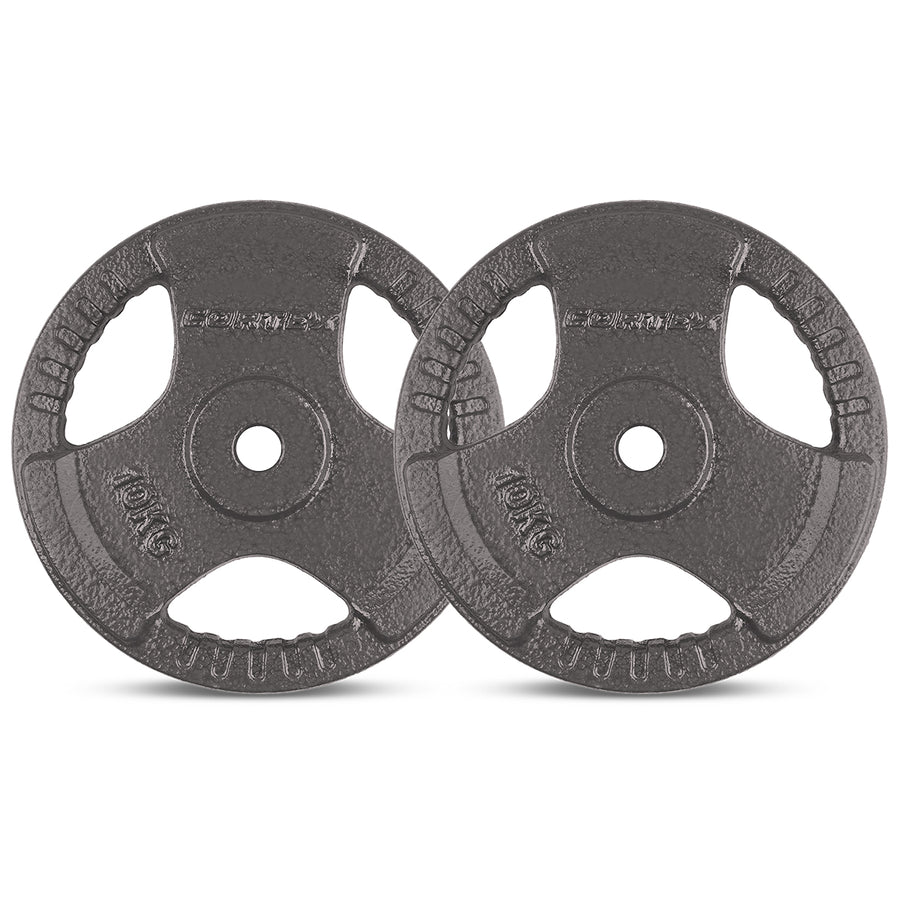 CORTEX 10kg Tri-Grip Standard Plates Fits 25mm Bars (Pair)