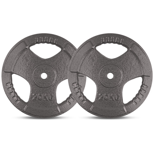 CORTEX 20kg Tri-Grip Standard Plates Fits 25mm Bars (Pair)