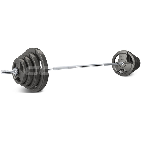CORTEX 90kg Tri-Grip 25mm Standard Barbell Weight Set with Weight Tree
